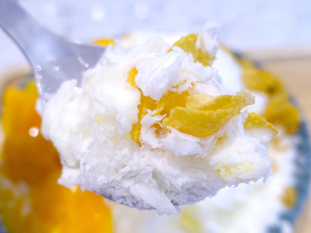 台北のマンゴーかき氷がおいしいおすすめ店「春美冰菓室」芒果牛奶雪花冰のかき氷