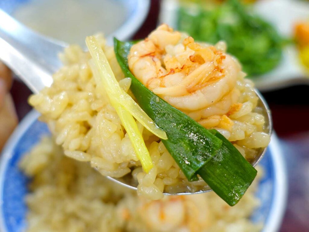 台北・永康街のおすすめグルメ店「無一物海產粥」の蝦仁飯