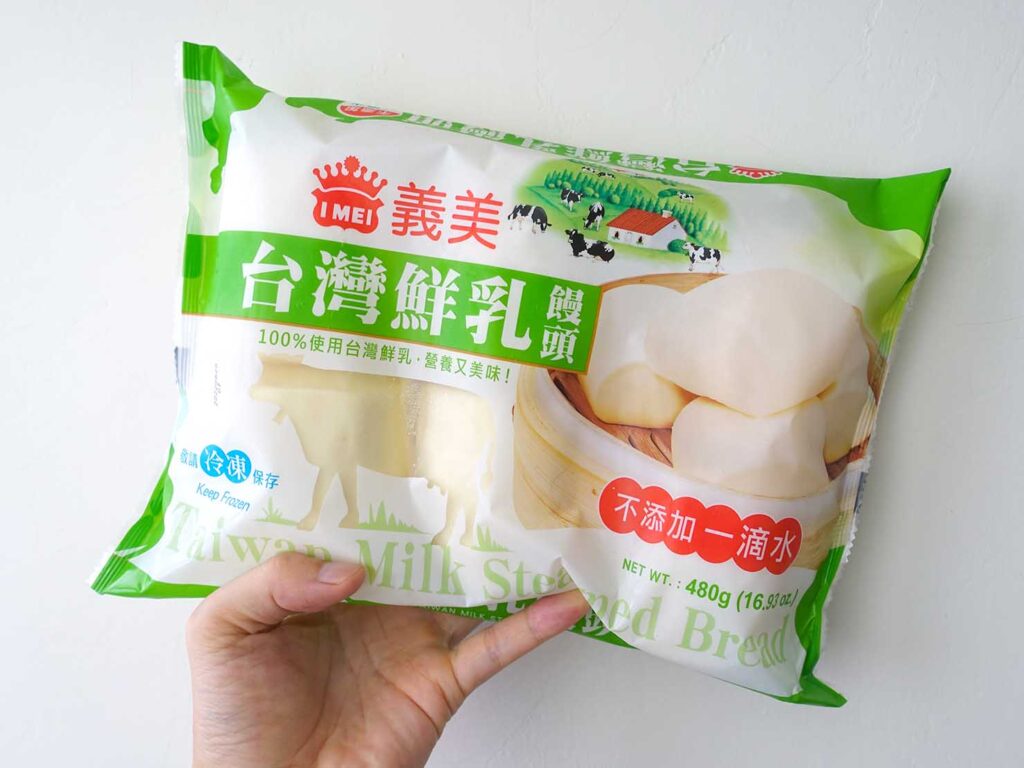台湾の自宅でよく食べる朝ごはん「台灣鮮乳饅頭」のパッケージ
