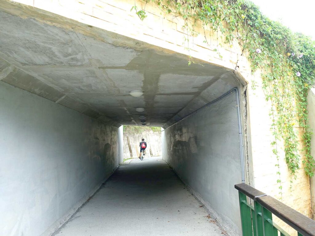日月潭・水社自行車道のトンネル