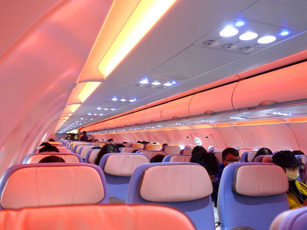 中華航空（チャイナエアライン）A321neoの機内