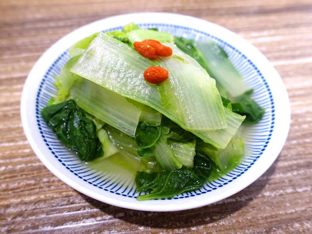 台北・善導寺のおすすめグルメ店「忠青商行」の雞汁鹽水燙青菜