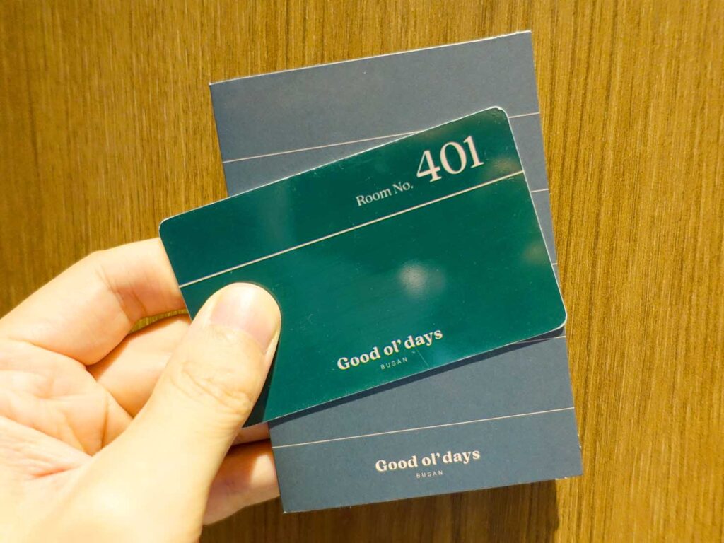 釜山・南浦洞のおすすめホテル「Good Ol’days Hotel」のカードキー